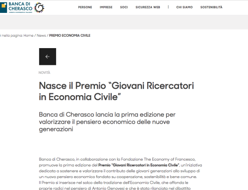 Nasce il Premio “Giovani Ricercatori in Economia Civile”